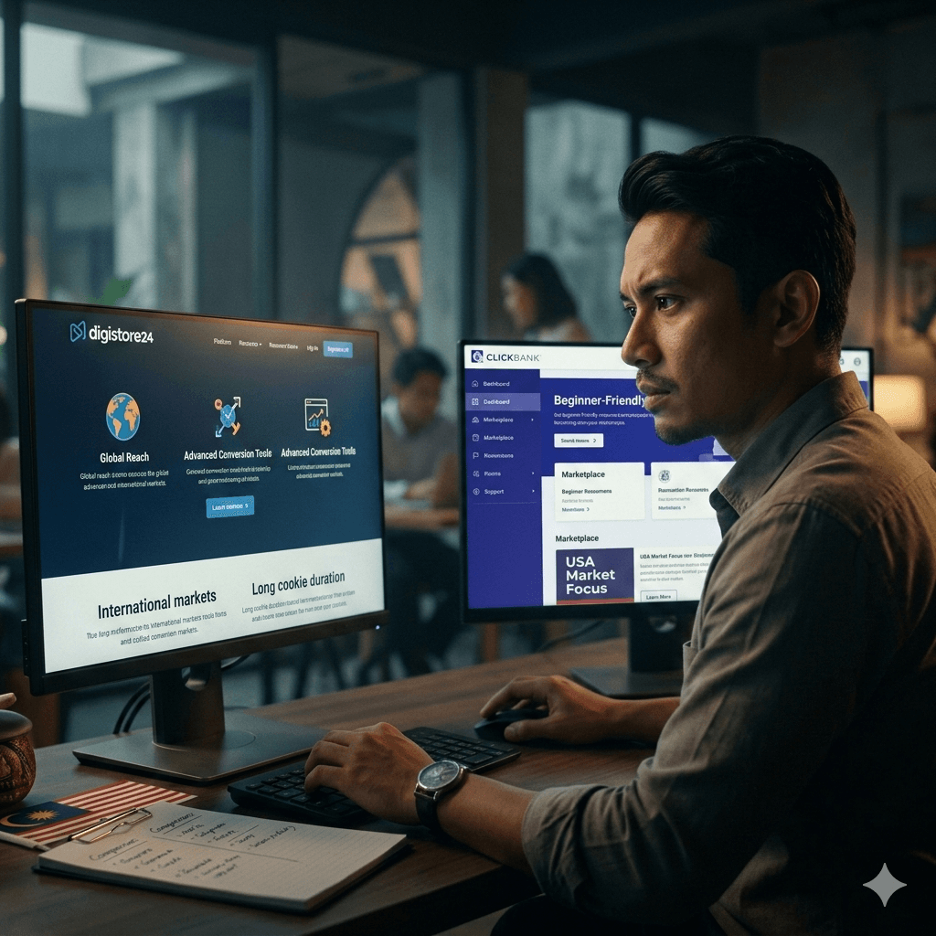 Digistore24 vs ClickBank — Pilih Rangkaian Afiliasi Anda Cover