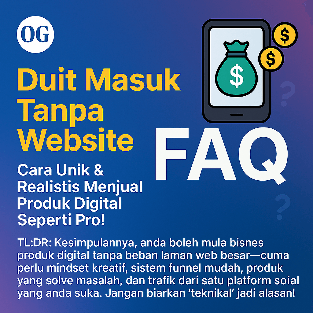 Duit Masuk Tanpa Website: Cara Unik & Realistis Menjual Produk Digital Seperti Pro! Cover